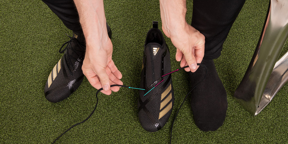 how to lock lace football cleats step 1